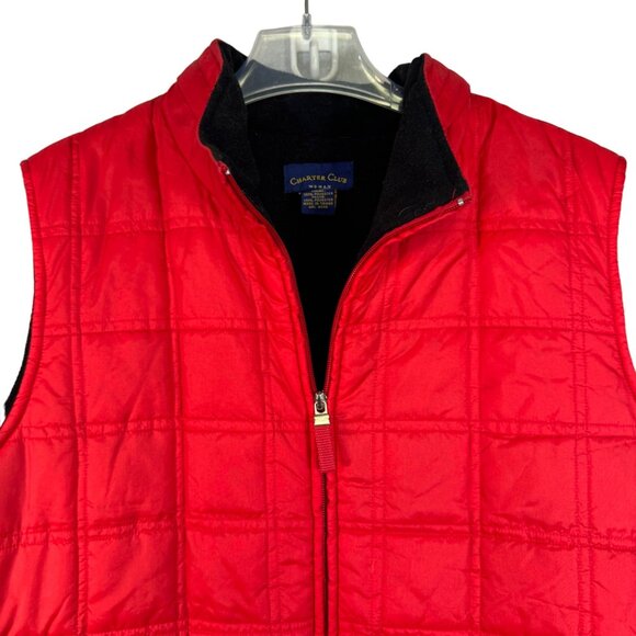 Charter Club Women's Quilted Red Vest 2X Nylon/Polyester - Picture 2 of 6